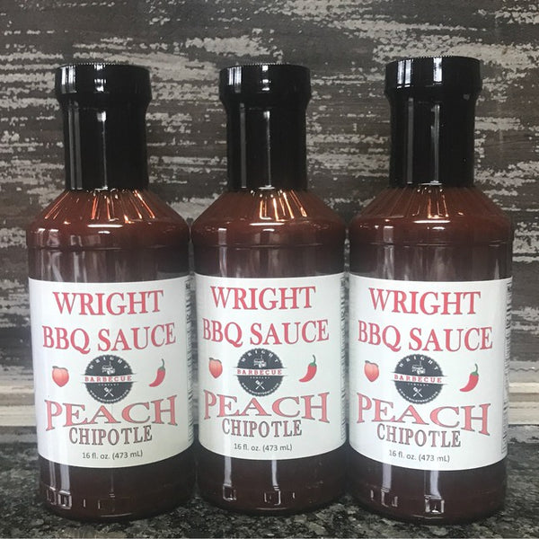 Peach Chipotle BBQ Sauce 3 Pack - Wright BBQ Company