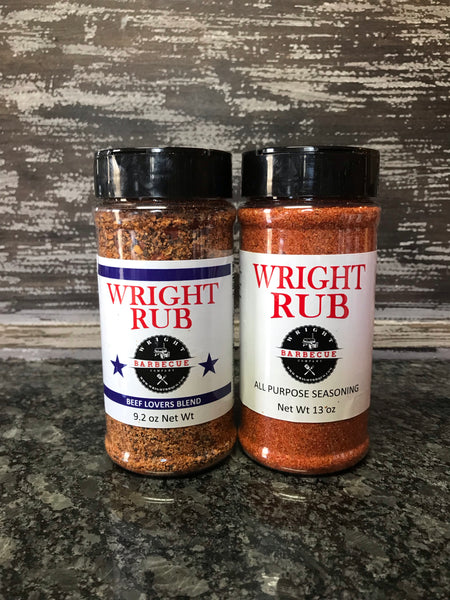 9.2oz Beef Lovers Blend and 11.5oz All Purpose - Wright BBQ Company