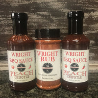 Two BBQ Sauce & 11.5oz All Purpose Wright Rub - Wright BBQ Company